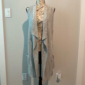 Sleeveless waterfall cardigan